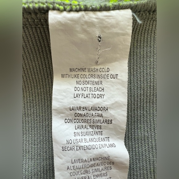 💚 EUC Fabletics Nanette Neon Green & Gray Floral Full-Zip Jacket | Women’s Small - Picture 12 of 13